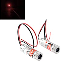 ARCELI 2PCS 650nm 5mW 3-5V diodo de módulo de Punto de láser Rojo con Lente de plástico del Controlador